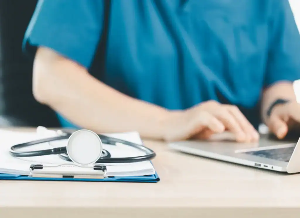 doctor evaluating clinical data